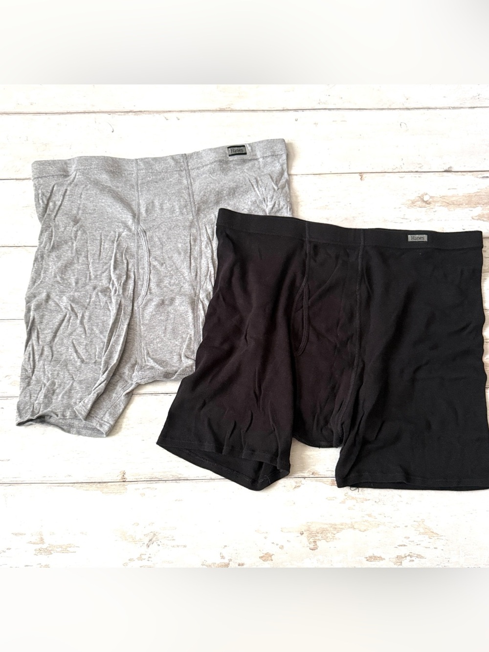 Hanes Men’s Briefs XS Set of 2 Underwear Black Gray